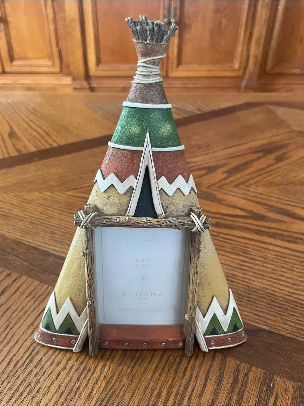 Lot of 2 Small Vintage Children’s Photo Frames, Ladybug & Teepee